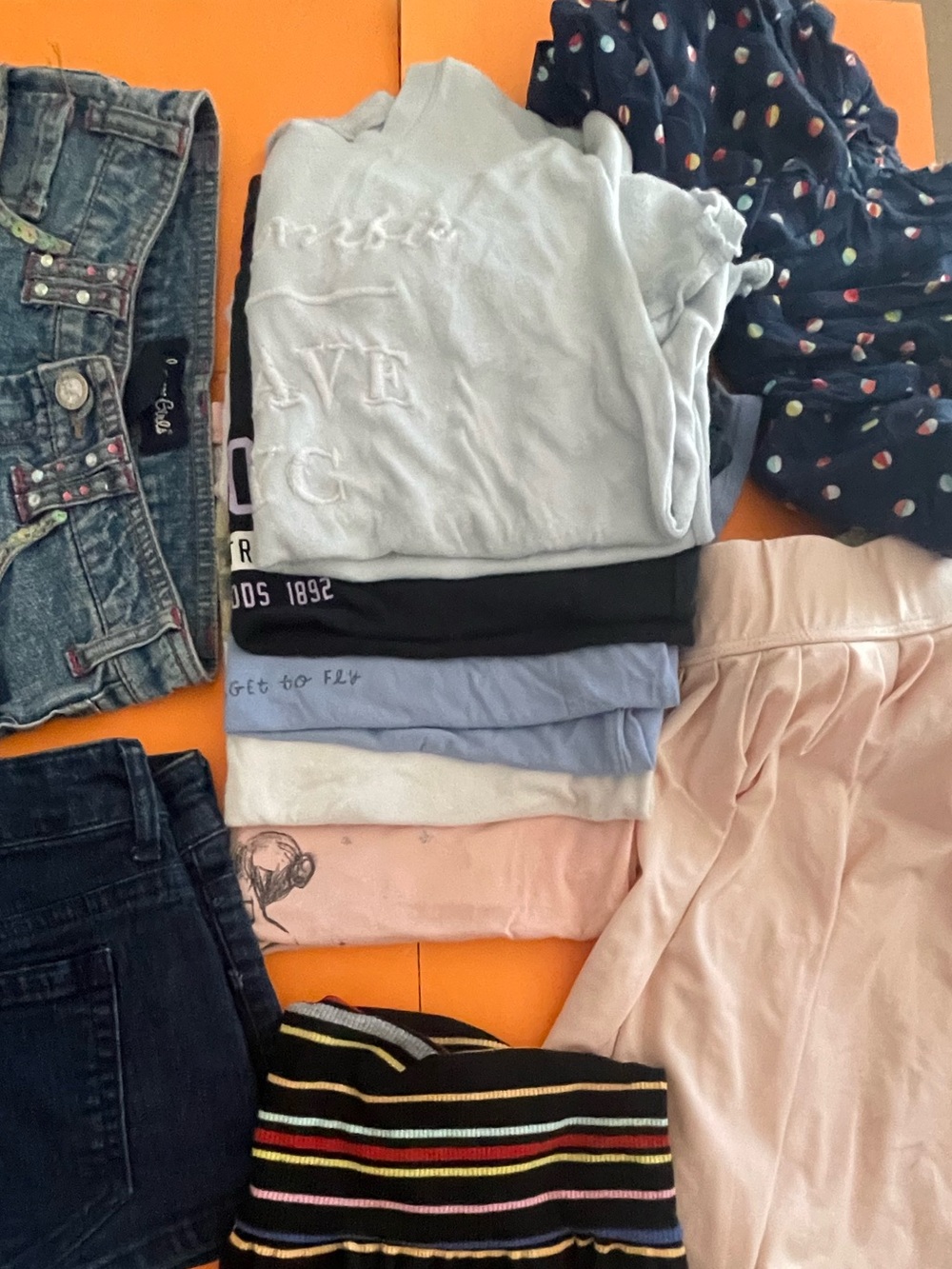 Mixed Girl's Clothing Bundle - Denim, Stripes & Pastels